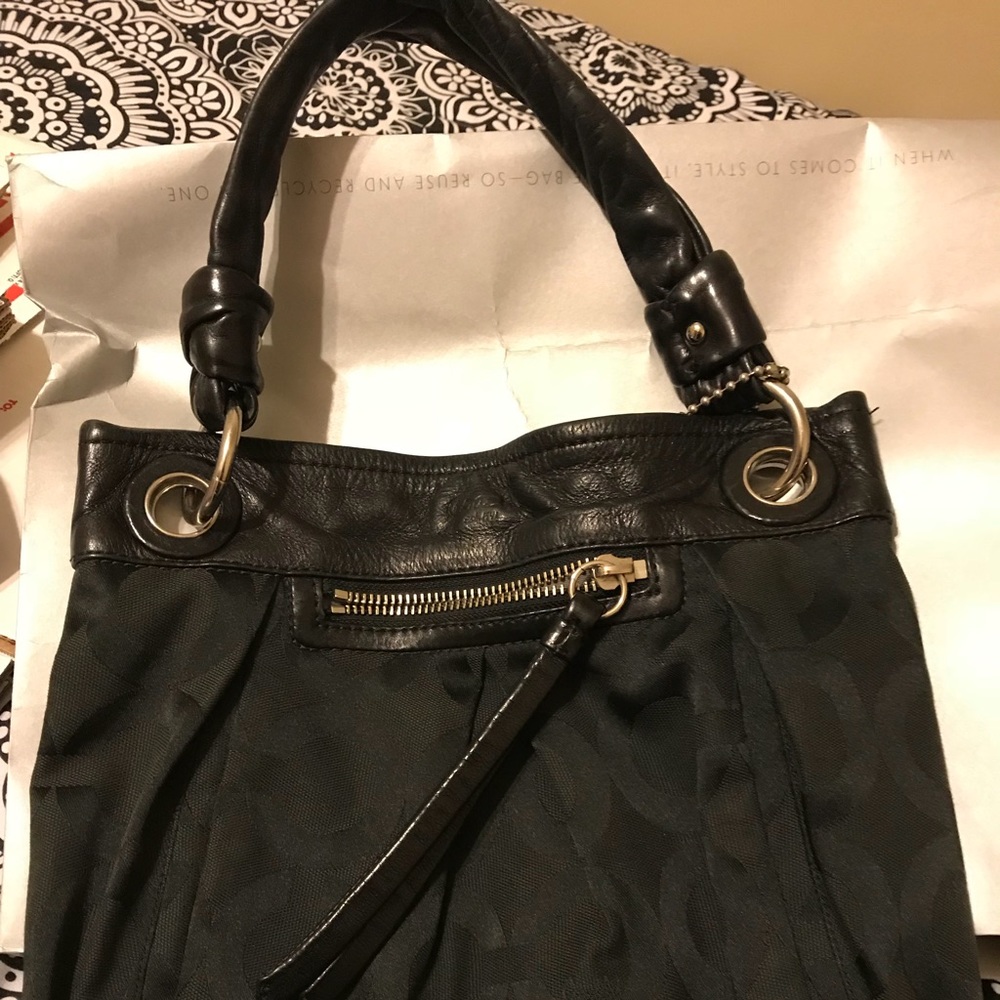 Authentic Coach Hobo in Black Canvas